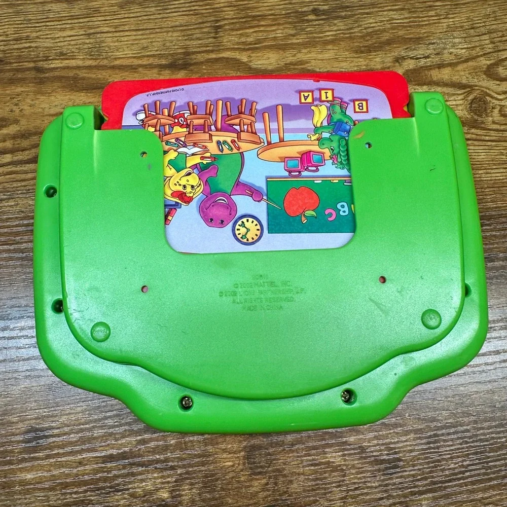 Mattel Barney the Dinosaur Learning Laptop Toy 2002 20811 5 Activity Cards READ